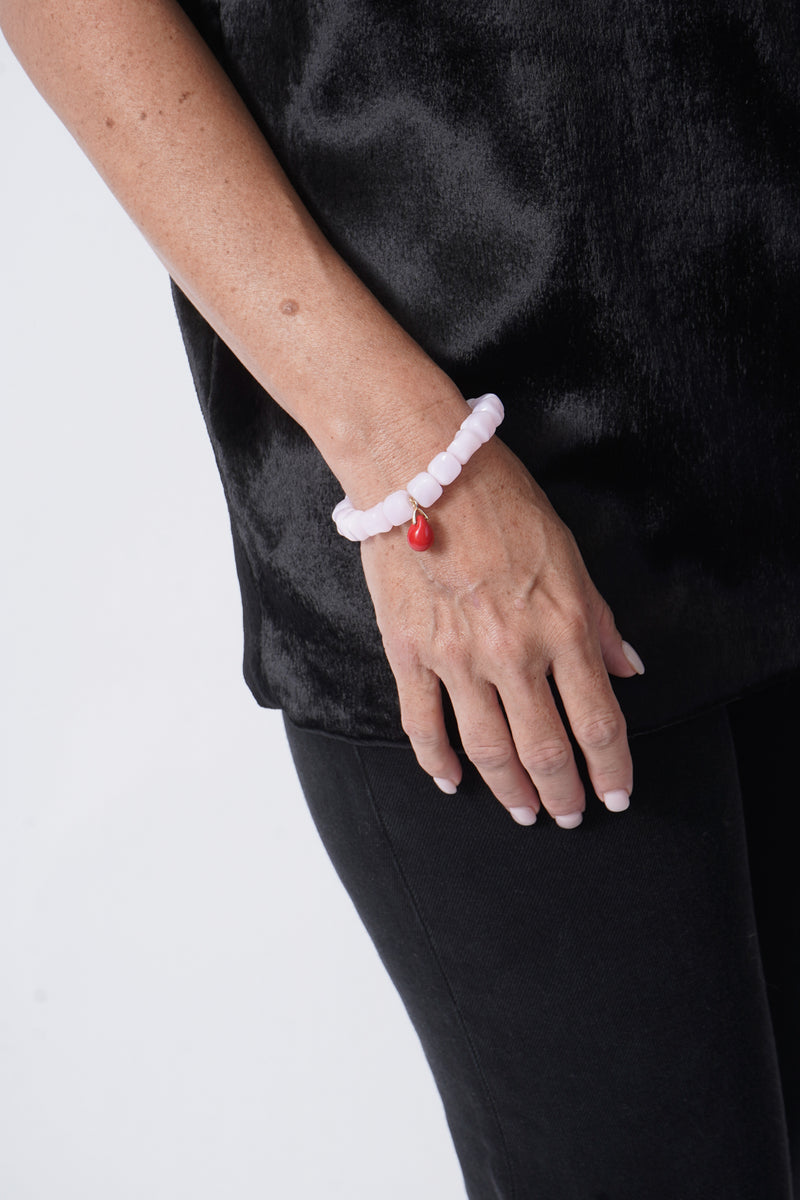 Glass Beads Bracelet Pink