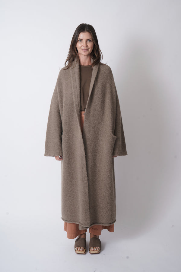 Long Shawl Cardigan Tobacco