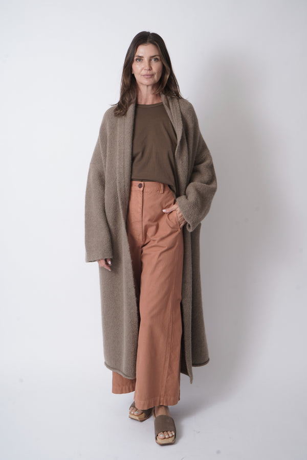Long Shawl Cardigan Tobacco