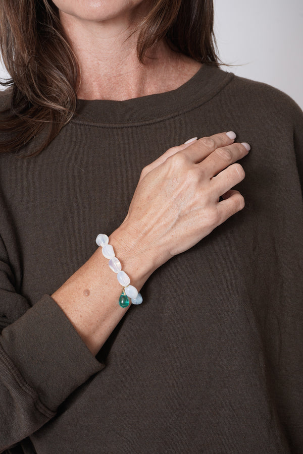 Glass Beads Bracelet Light Blue