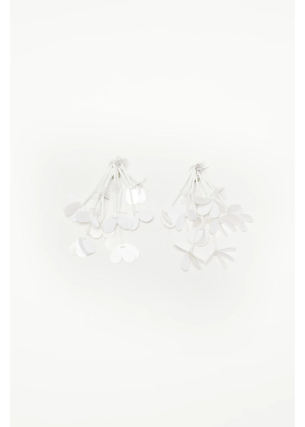 White Paillette Earrings