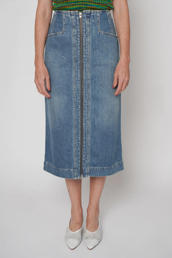 Denim Skirt with Zip