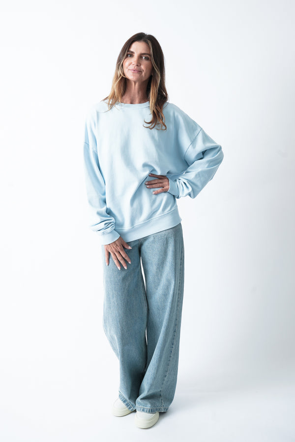 The Boxy Sweatshirt Light Blue