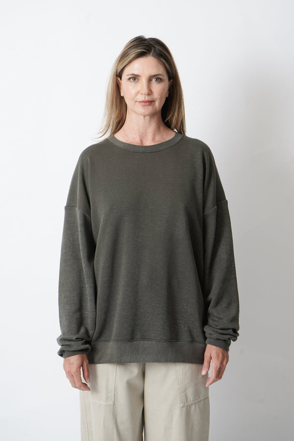 Terry Crewneck in Black