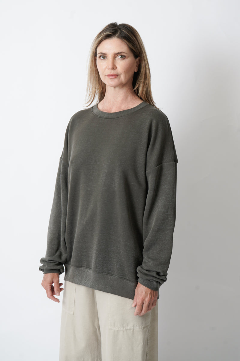 Terry Crewneck in Black