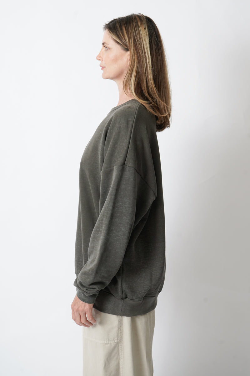 Terry Crewneck in Black