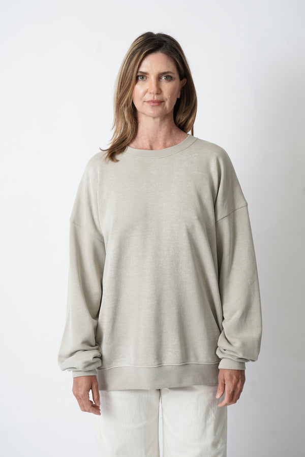 Terry Crewneck in Clay