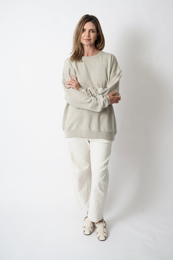 Terry Crewneck in Clay