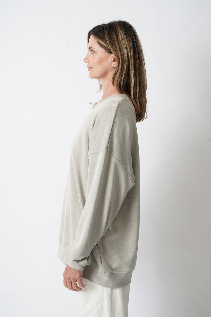 Terry Crewneck in Clay