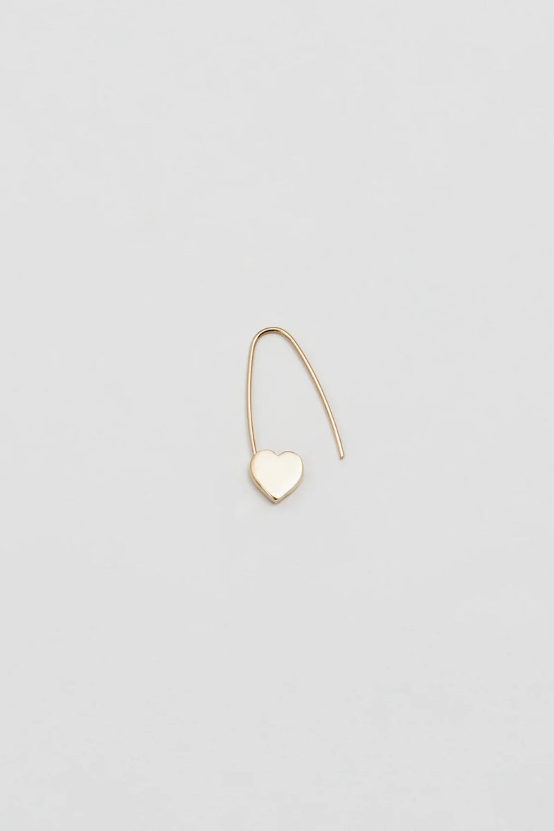 Heart Safety Pin Earrings