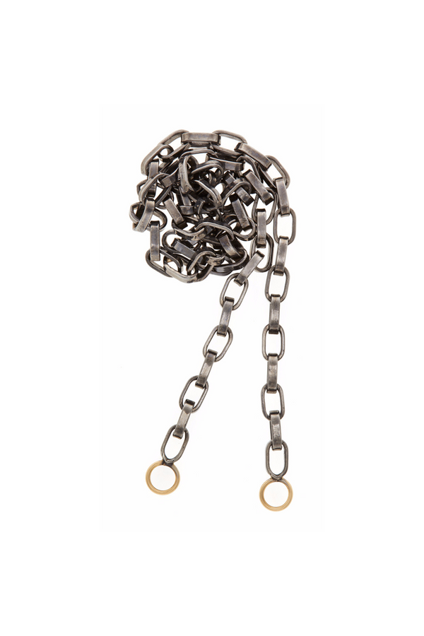 Biker Chain Necklace Blackened Silver