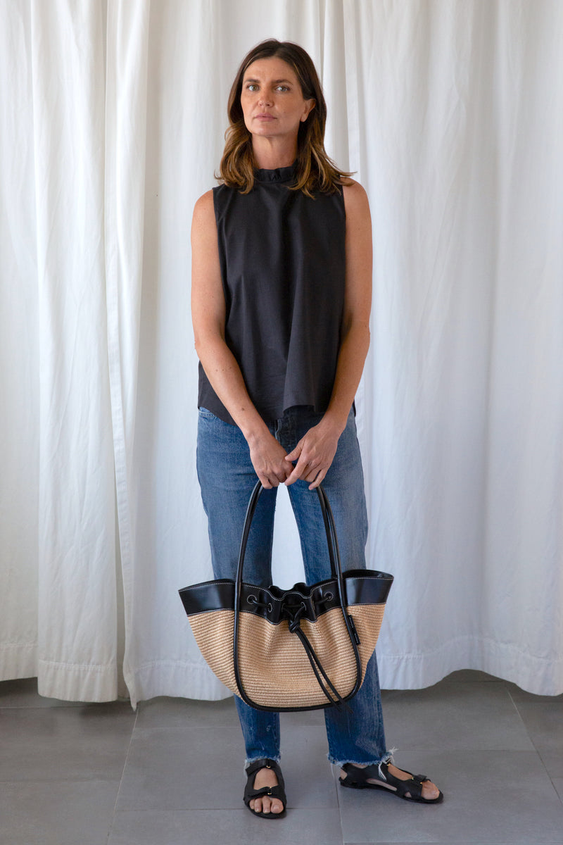 Raffia Ruched Tote